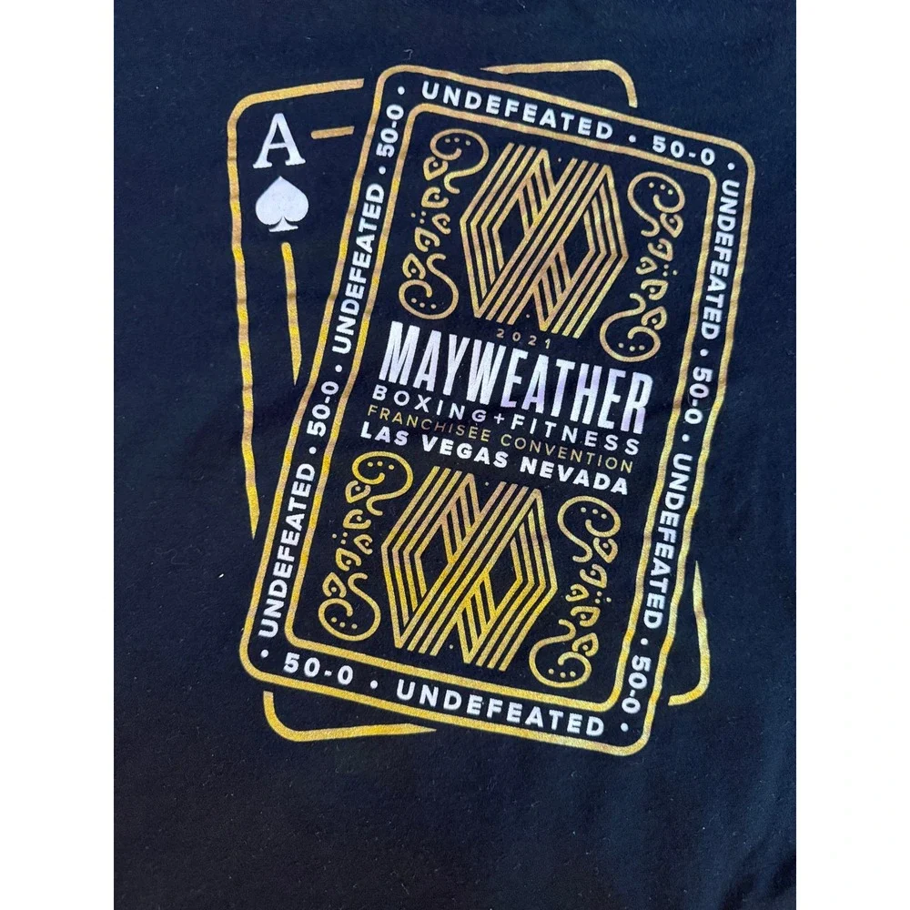 Mayweather Boxing Fitness‎ 2021 Convention T-Shirt Mens Black Las Vegas 50-0 Tee